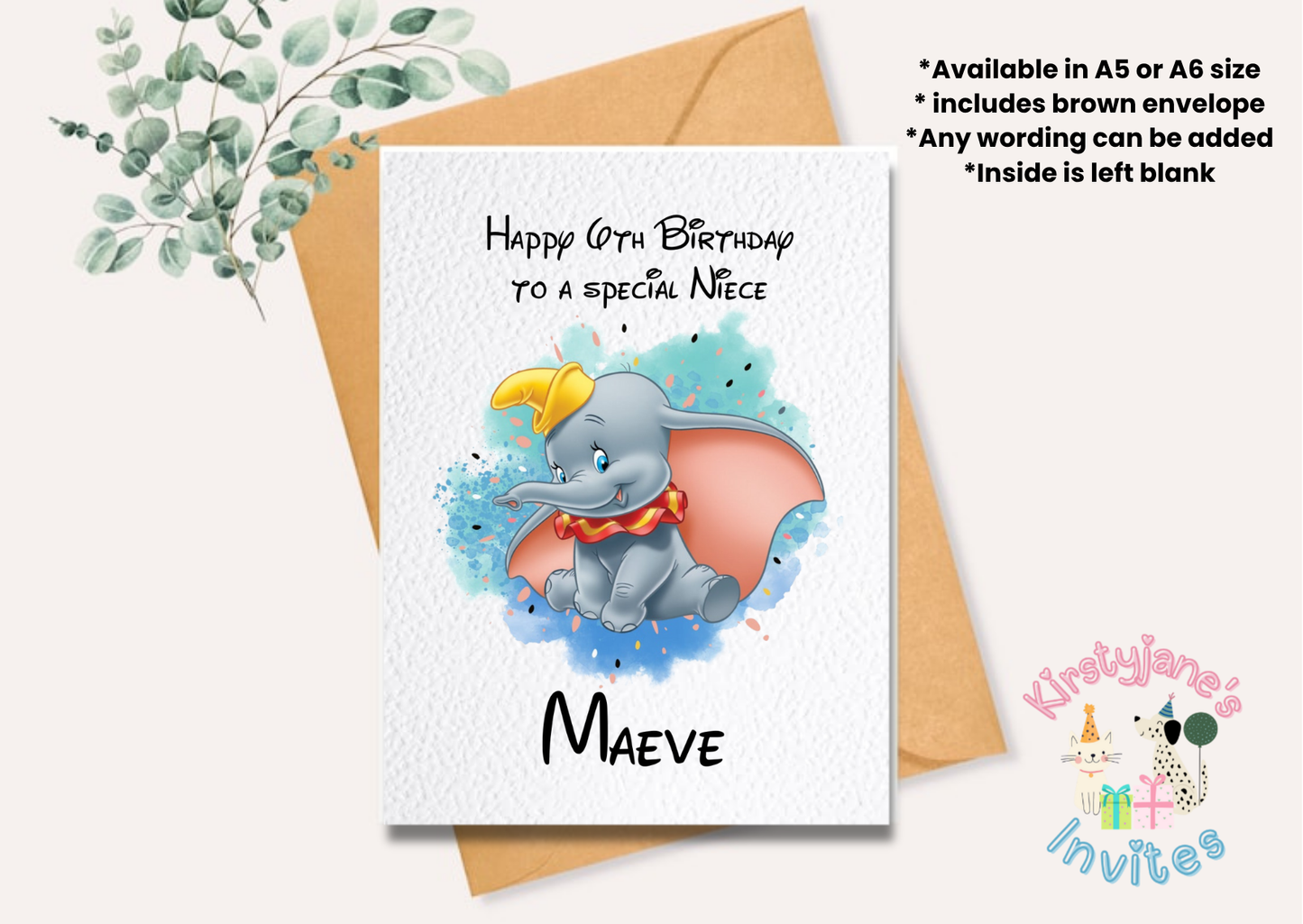 Birthday greetings card Disney Dumbo