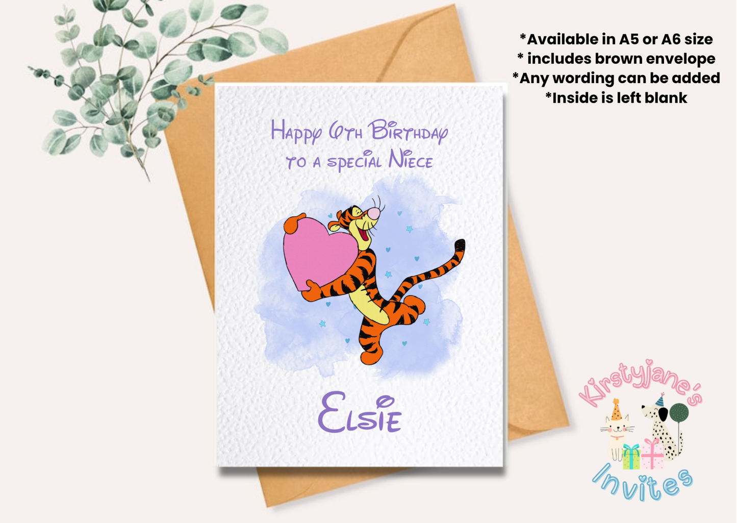Birthday greetings card Disney Winnie The Pooh Tigger