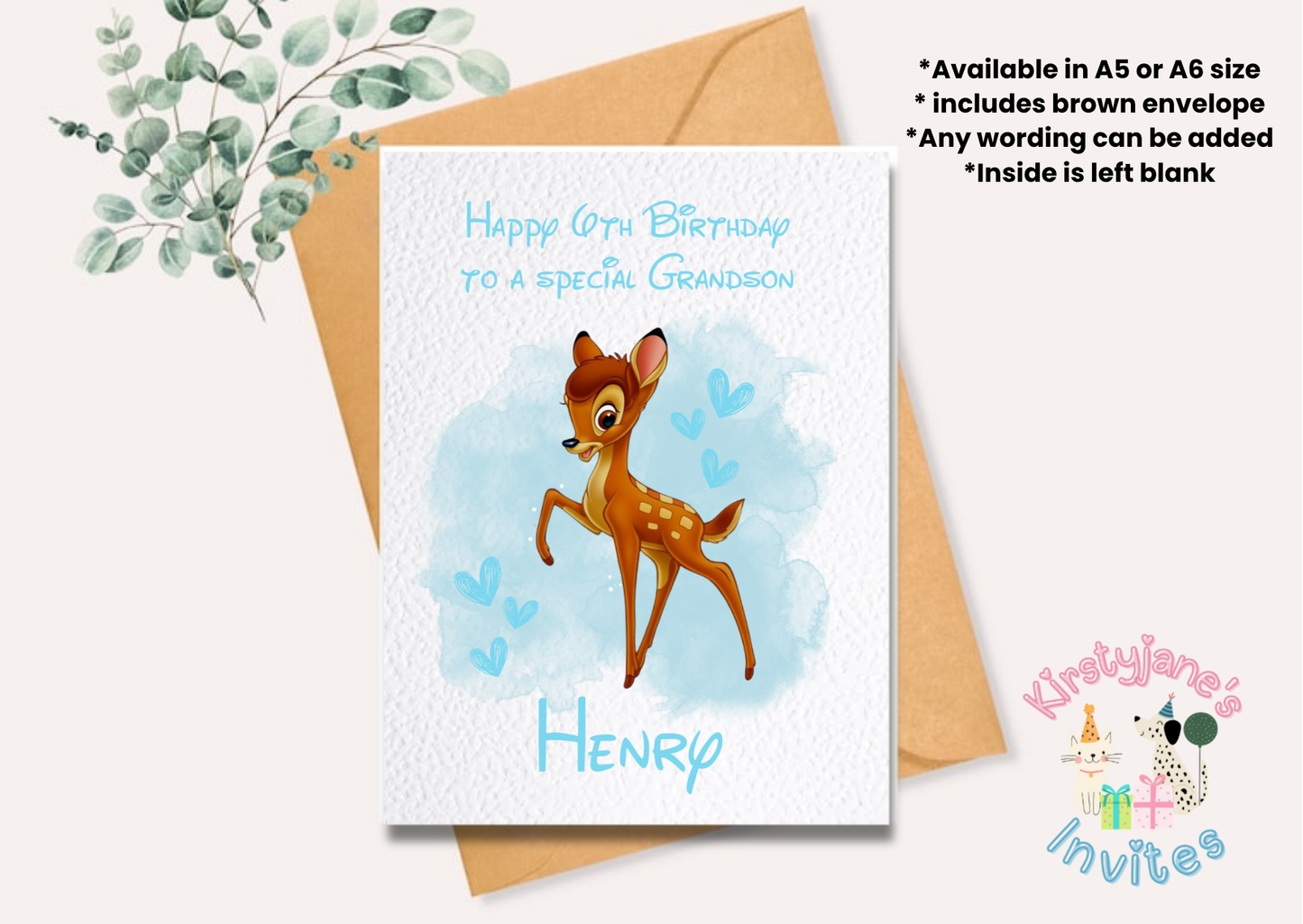Birthday greetings card Disney Bambi