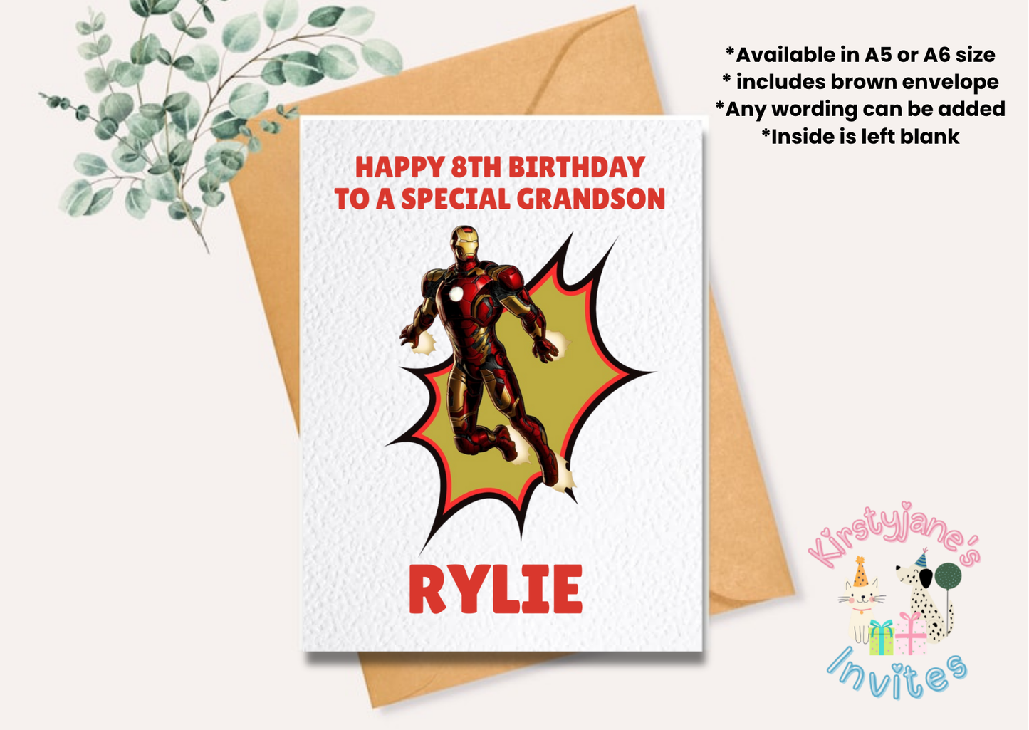 Birthday greetings card Disney Marvel Ironman