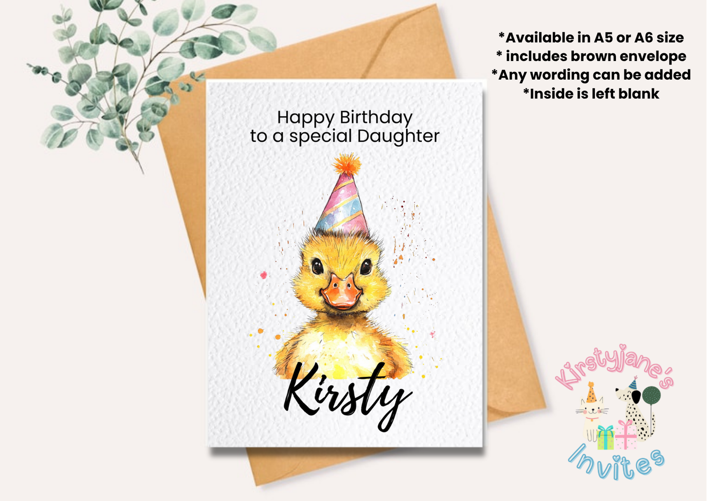 Birthday greetings card duck duckling chick
