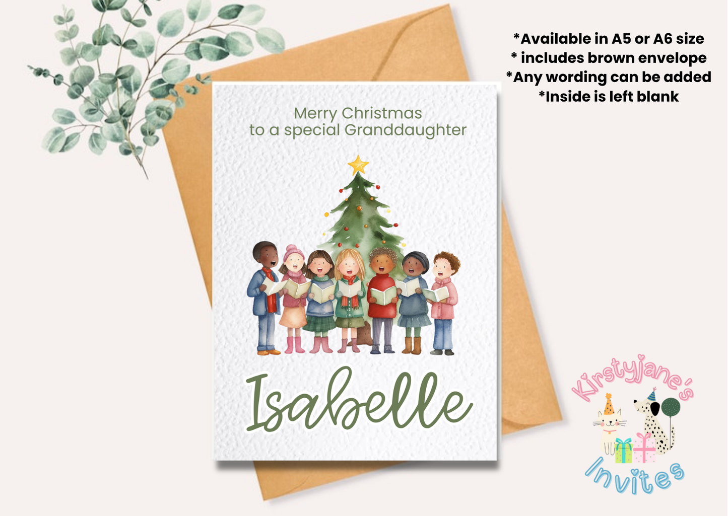 Christmas Xmas Birthday greetings card Carol singers