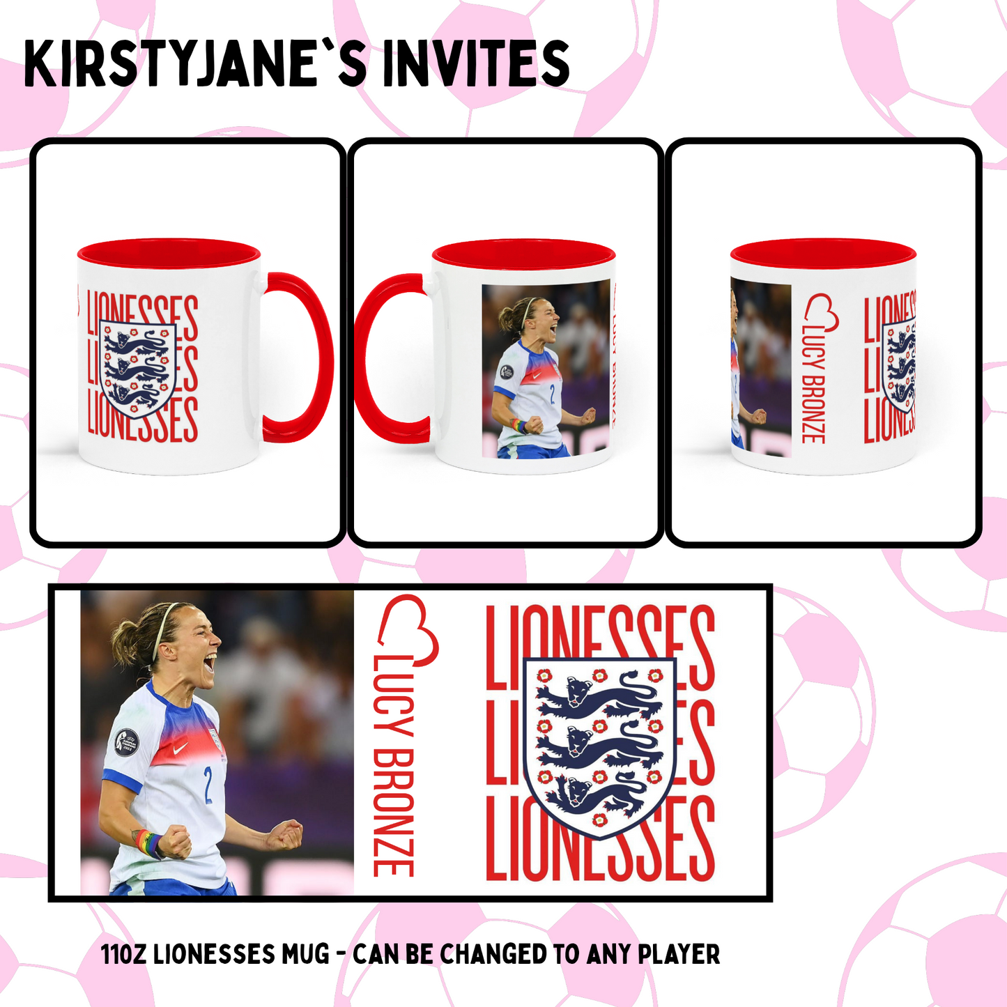 Lionesses England euro winners 2022 2025 mug Lucy Bronze