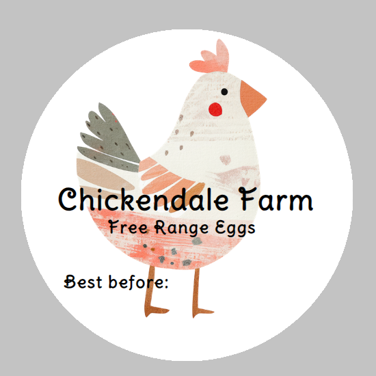 Personalised birthday party chicken egg box stickers