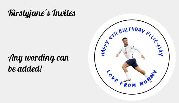 Personalised Christmas Xmas present stickers Football