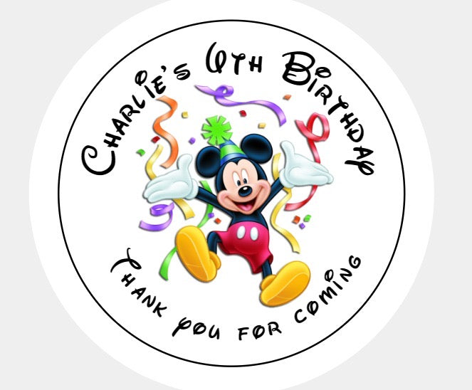Personalised Christmas Xmas present stickers Mickey Mouse’s