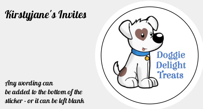 Personalised Christmas Xmas present stickers doggie dog