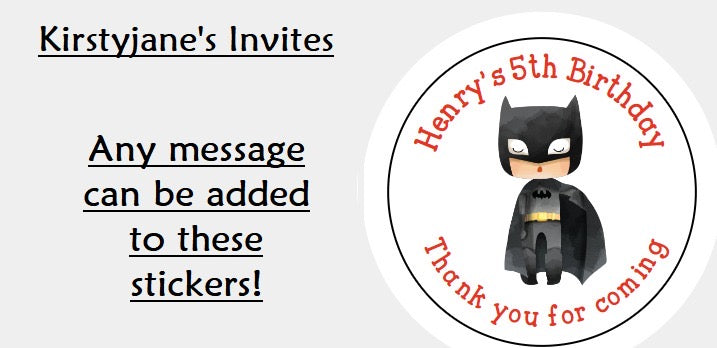 Personalised Christmas Xmas present stickers Batman