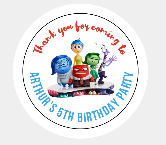 Personalised Christmas Xmas present stickers inside out Disney