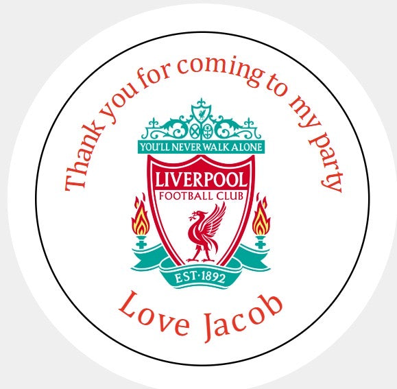 Personalised Christmas Xmas present stickers Liverpool football club