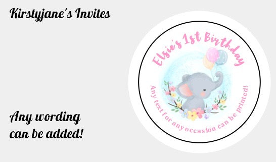 Personalised Christmas Xmas present stickers elephant