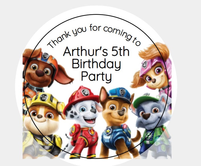 Personalised Christmas Xmas present stickers paw Patrol