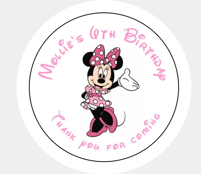 Personalised Christmas Xmas present stickers minnie Mouse