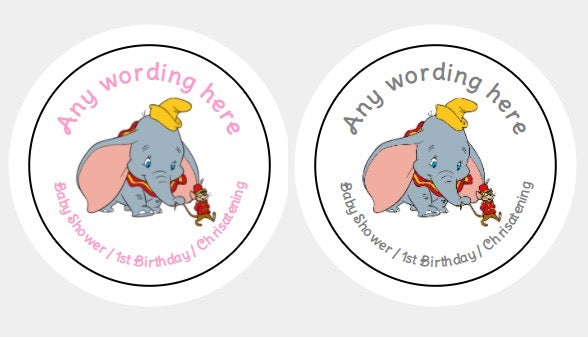 Personalised Christmas Xmas present stickers Dumbo Disney
