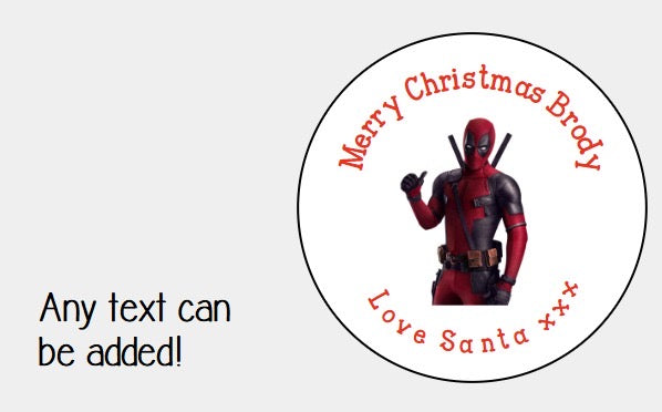 Personalised Christmas Xmas present stickers Spiderman