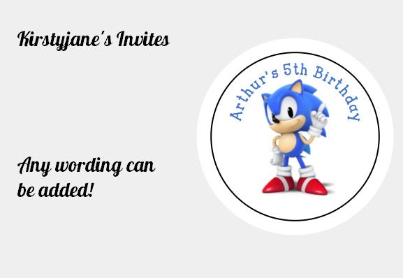 Personalised Christmas Xmas present stickers Sonic the Hedgehog (Copy)