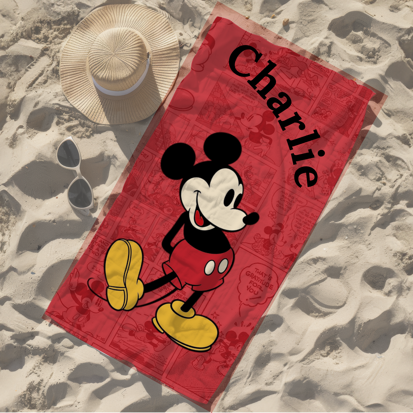 Personalised children's kid's towel women's Disneyland Disneyworld mickey mouse