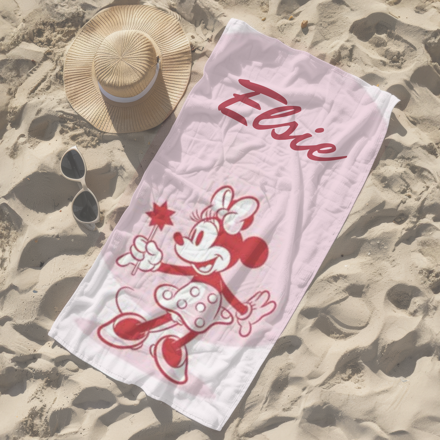 Personalised children's kid's towel women's Disneyland Disneyworld minnie mickey mouse
