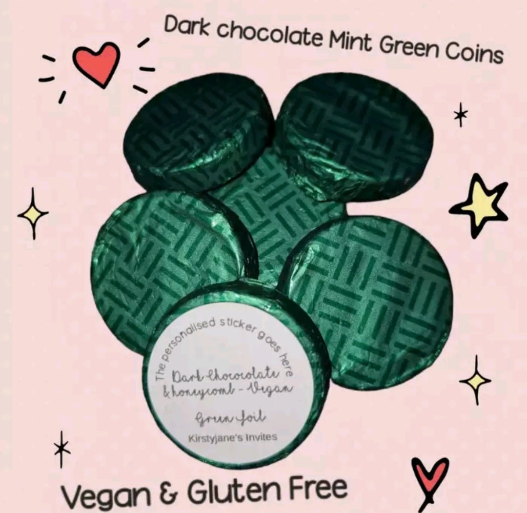 Personalised chocolate coins birthday party favours womens adults teenager 13 16 18 21 30 40 50 60 70 80