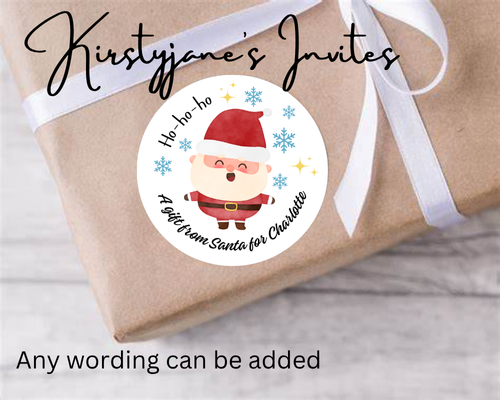 Personalised father christmas Xmas stickers labels present tags Santa Claus