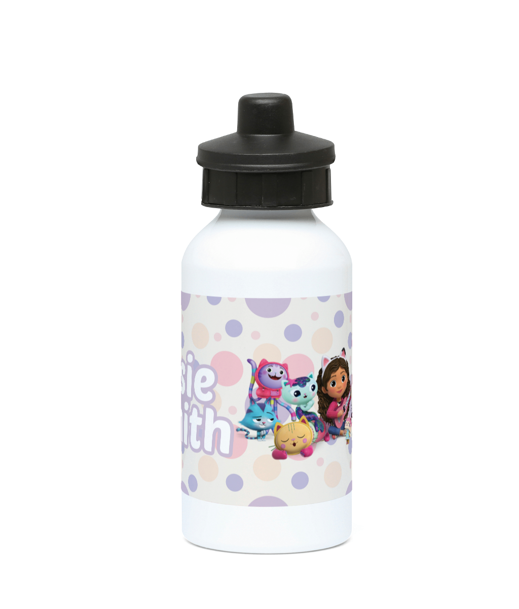 Personalised 400ml Aluminium drinks bottle Gabbys Dollhouse