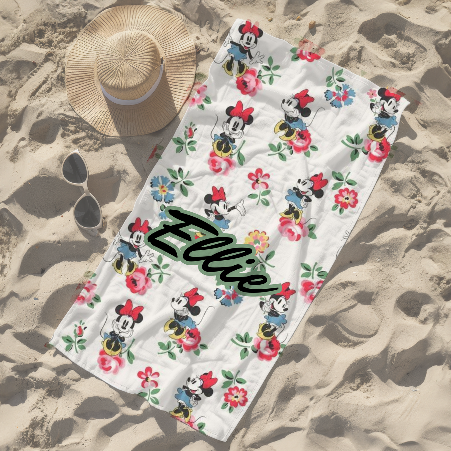 Personalised children's kid's towel women's Disneyland Disneyworld minnie mickey mouse