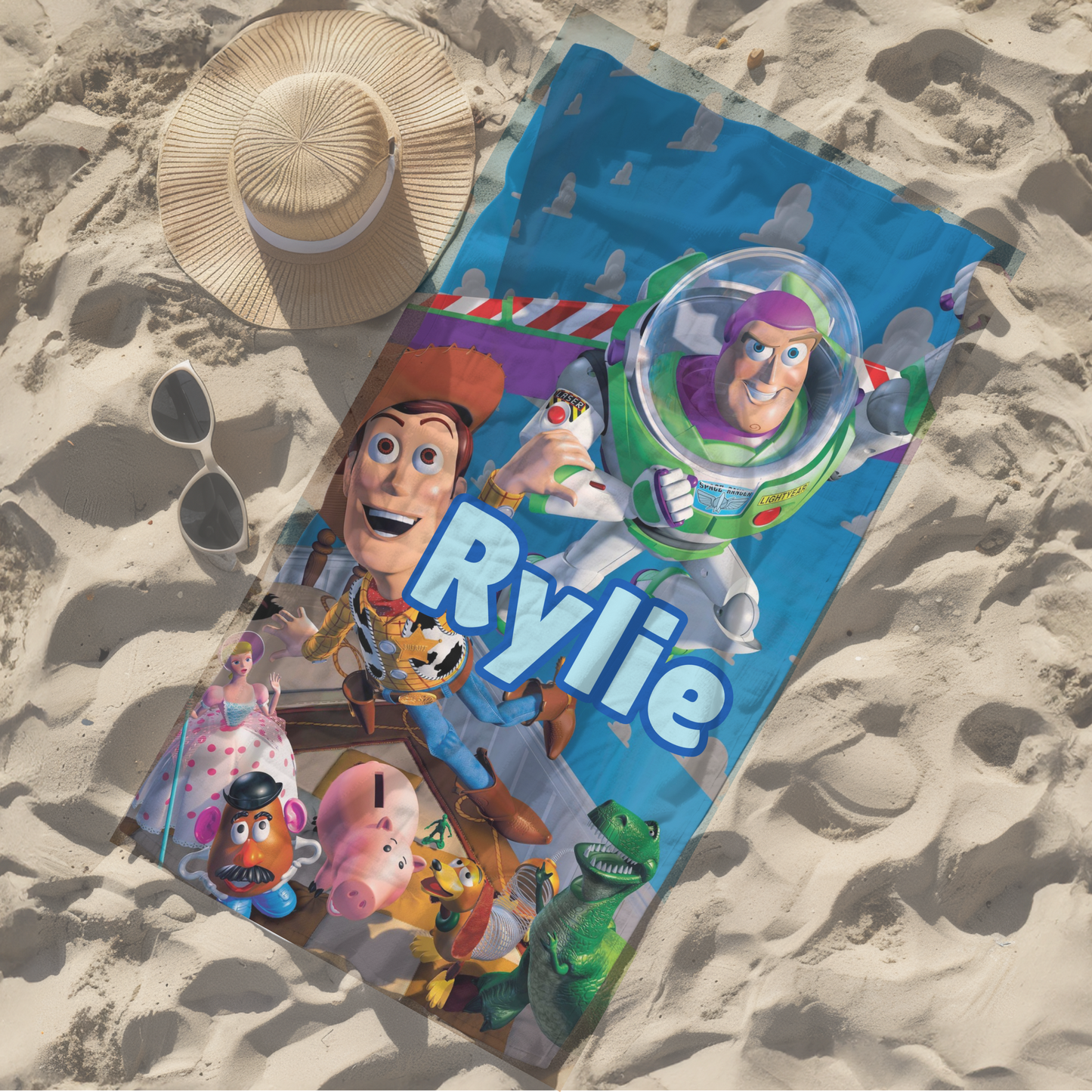 Personalised children's kid's towel Disney toy story woody buzz lightyear