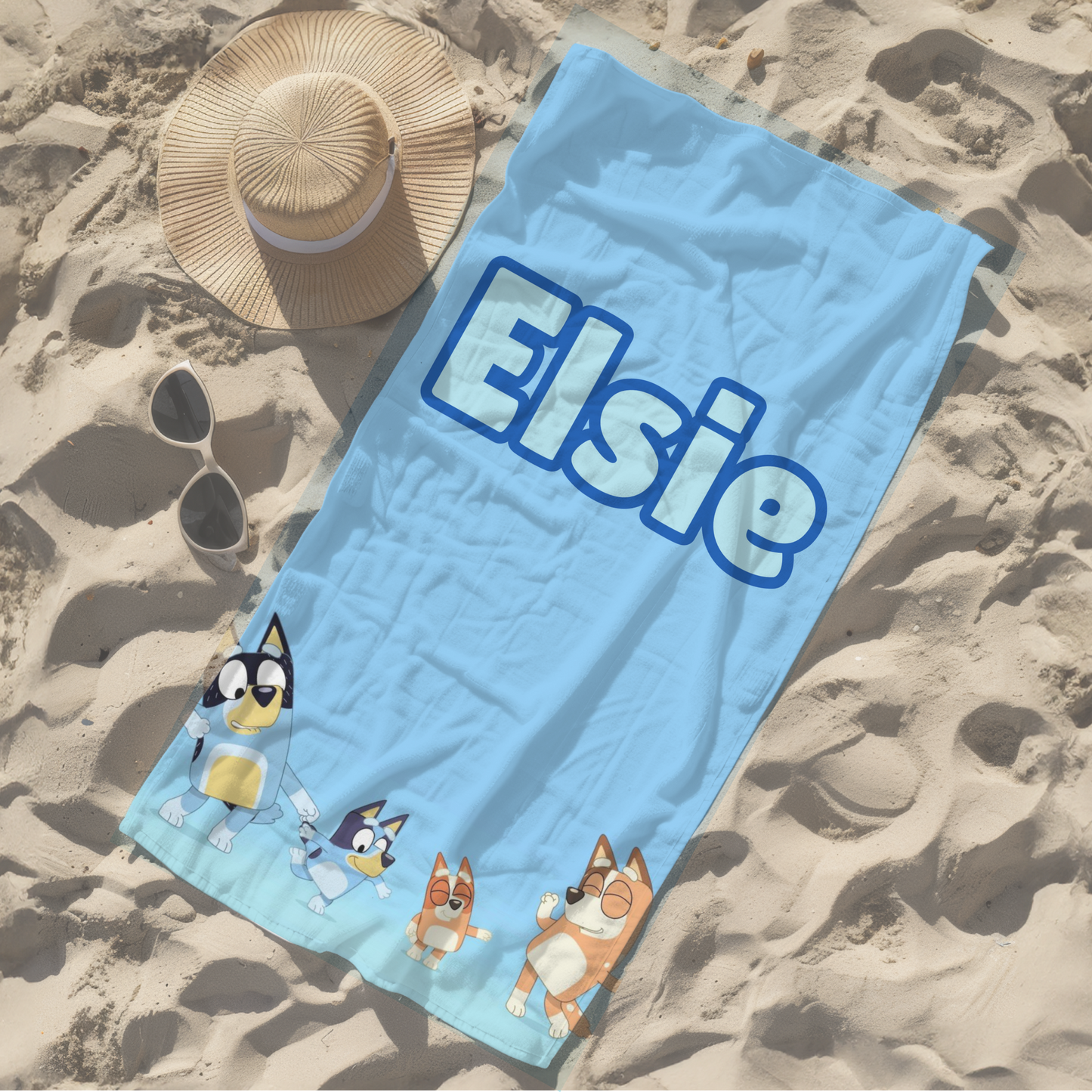 Personalised children's kid's towel bluey bingo