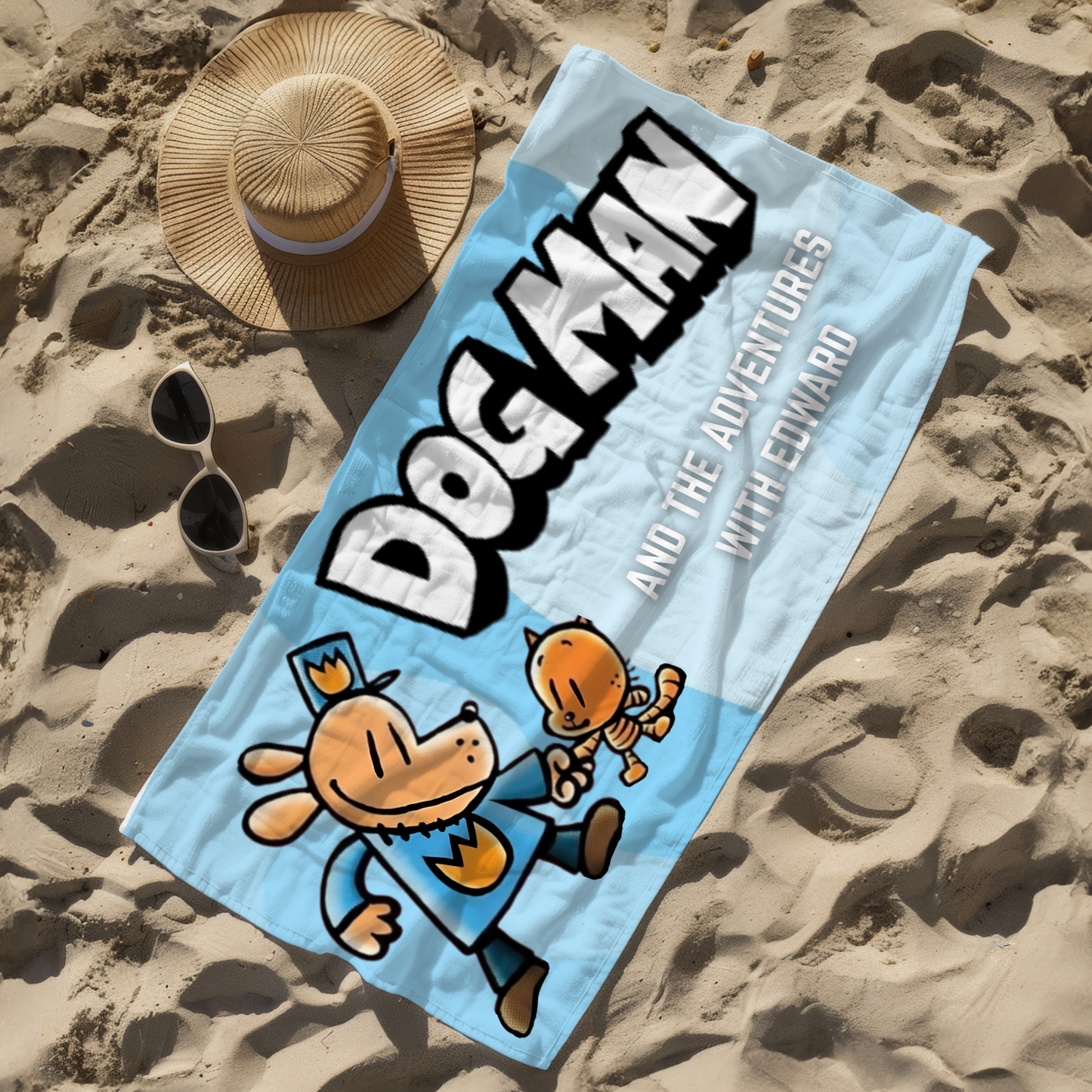 Personalised children's kid's towel - Dogman Dog Man