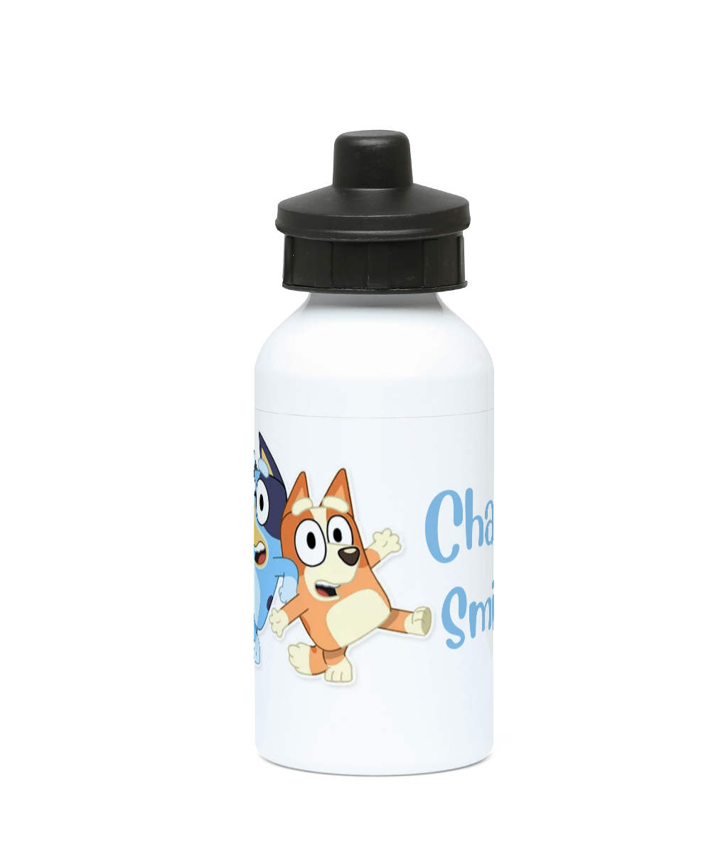 Personalised 400ml Aluminium drinks bottle bluey
