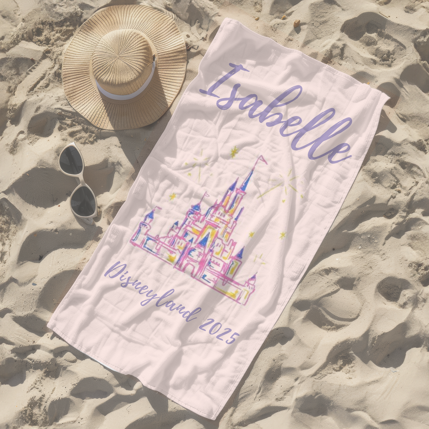 Personalised children's kid's towel women's Disneyland Disneyworld minnie mickey mouse