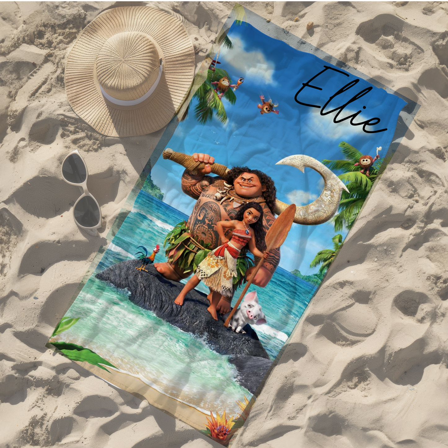 Personalised children's kid's towel women's Disney moana