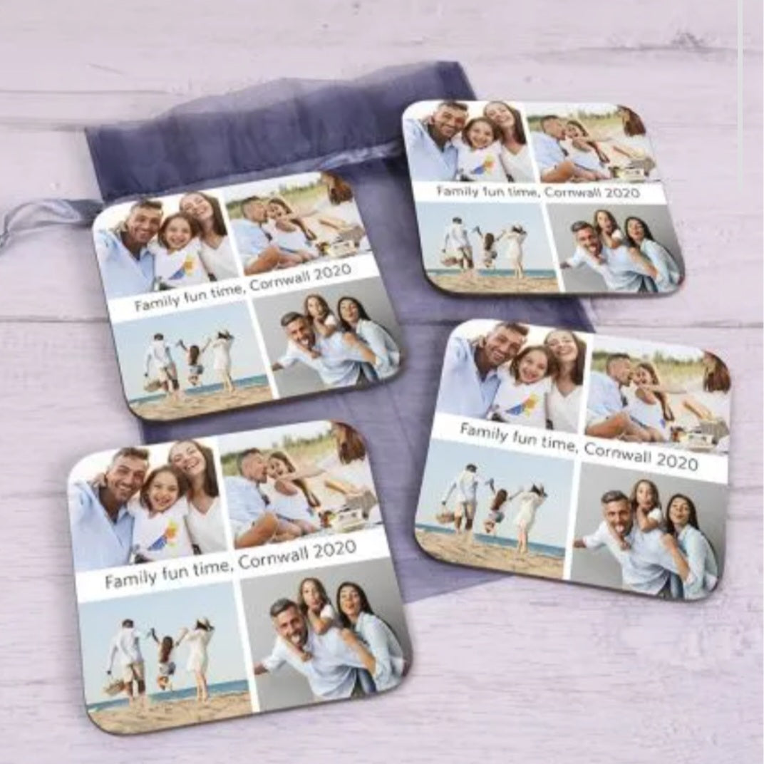 Personalised coasters with your own photo x 4