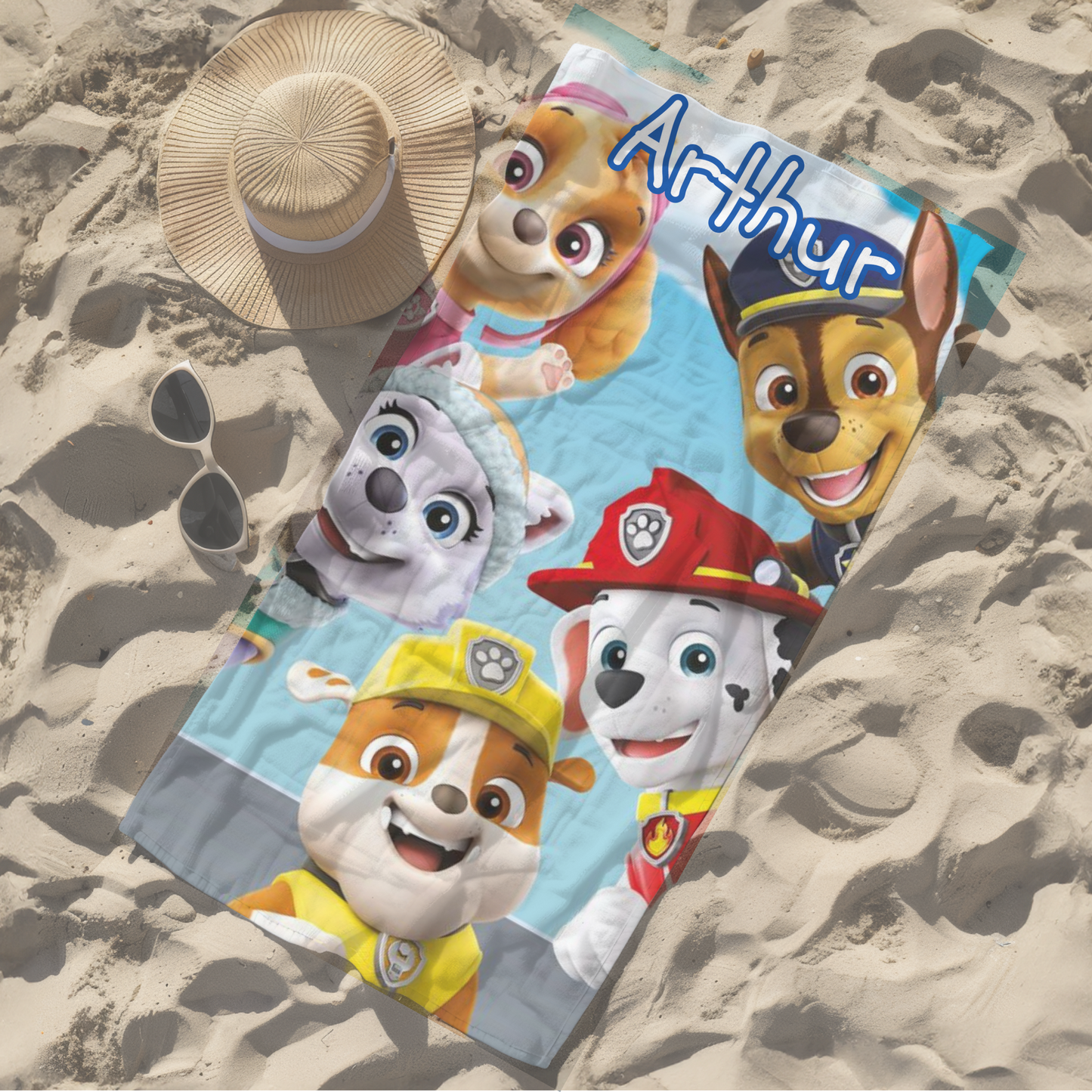 Personalised children's kid's towel paw patrol