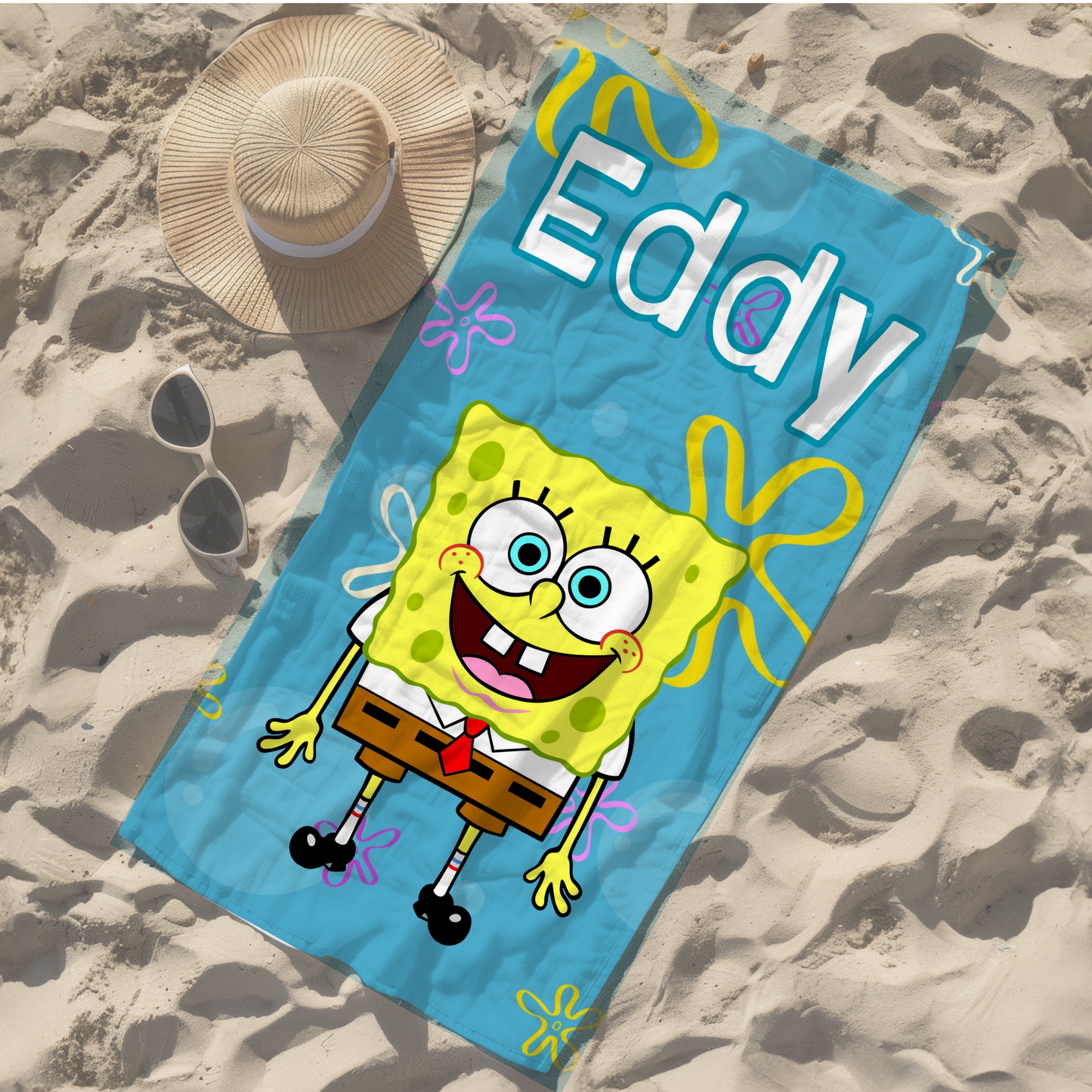 Personalised children's kid's towel spongebob squarepants