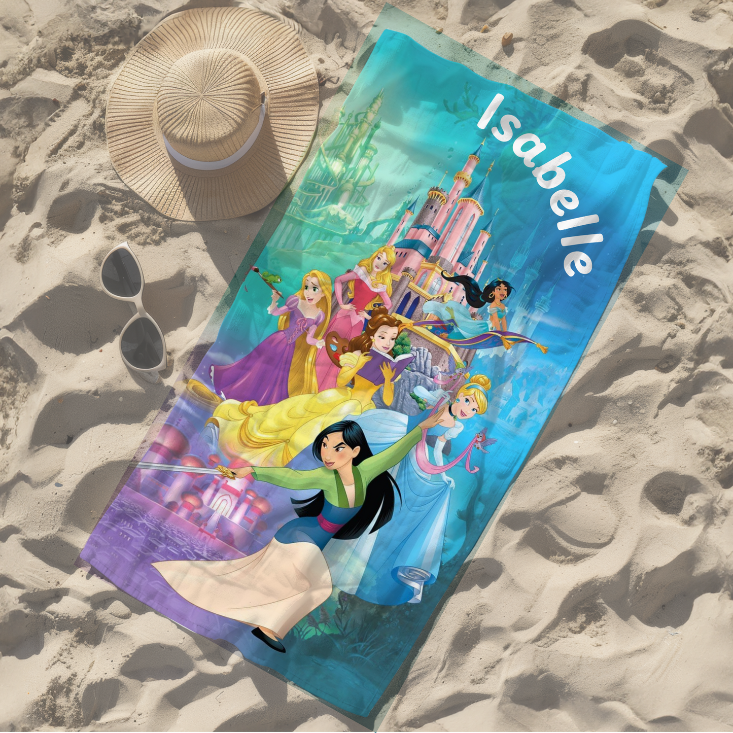 Personalised children's kid's towel Disney princess towel