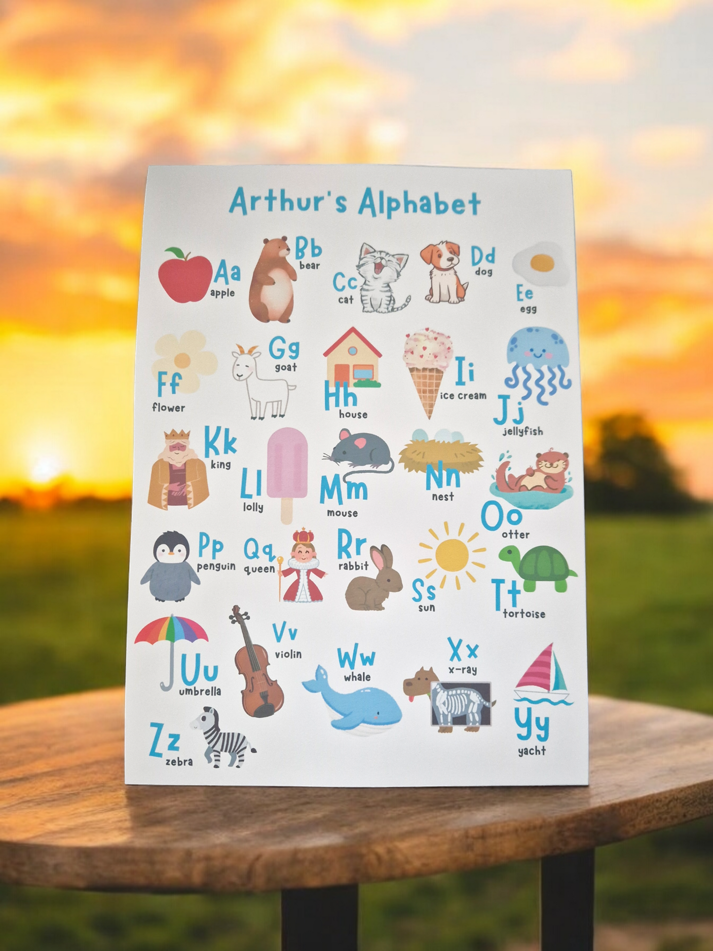 Personalised alphabet wall chart