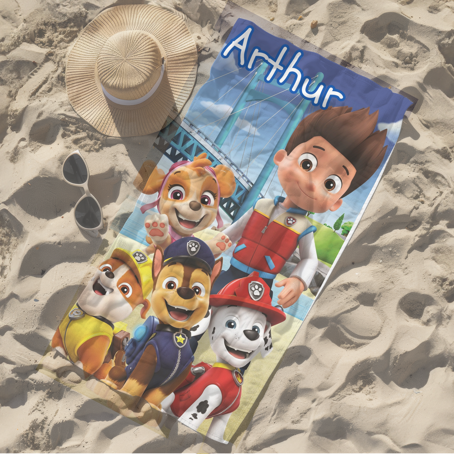 Personalised children's kid's towel paw patrol