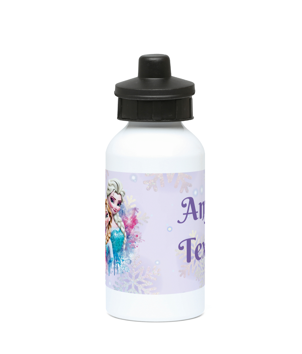 Personalised 400ml Aluminium drinks bottle Frozen Ana Elsa