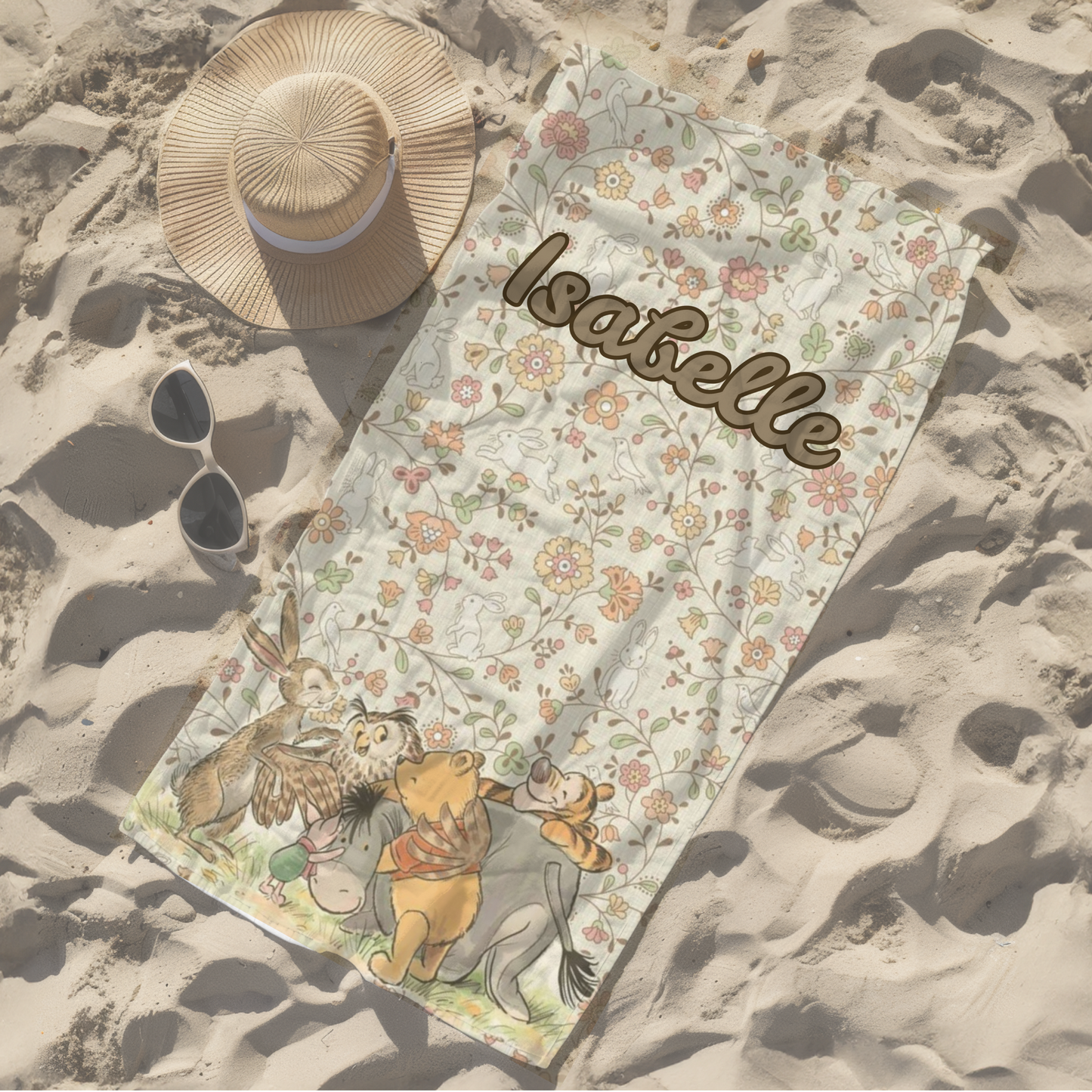 Personalised children's kid's towel women's Disney winnie the pooh
