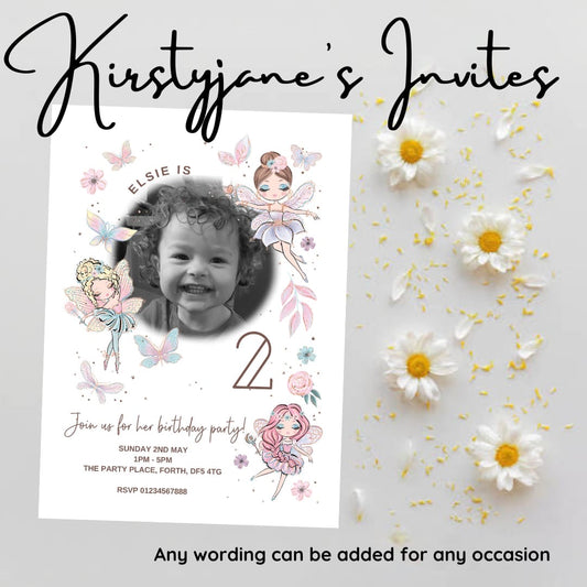 Personalised photo child’s party birthday invitations