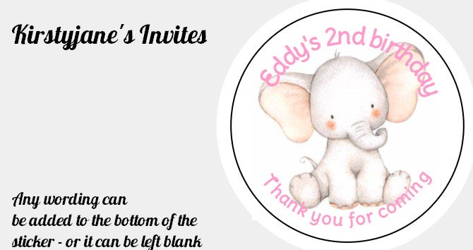 Personalised Christmas Xmas present stickers Elephant