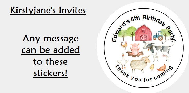 Personalised Christmas Xmas present stickers Farmyard Animals
