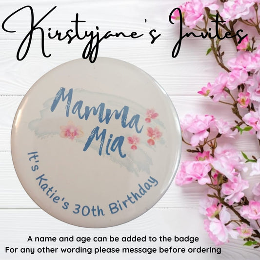 Personalised Mamma Mia Abba Badge badge