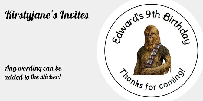 Personalised Christmas Chewbacca Star Wars Xmas present stickers
