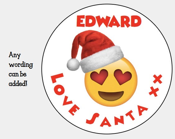 Personalised Christmas Xmas present stickers Heart emoji