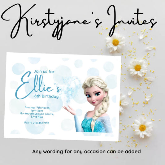 Personalised Disney frozen birthday invitations