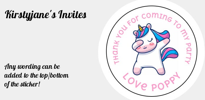 Personalised Christmas Xmas present stickers Unicorn
