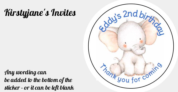 Personalised Christmas Xmas present stickers Elephant