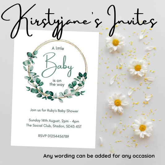 Personalised baby shower  invitations